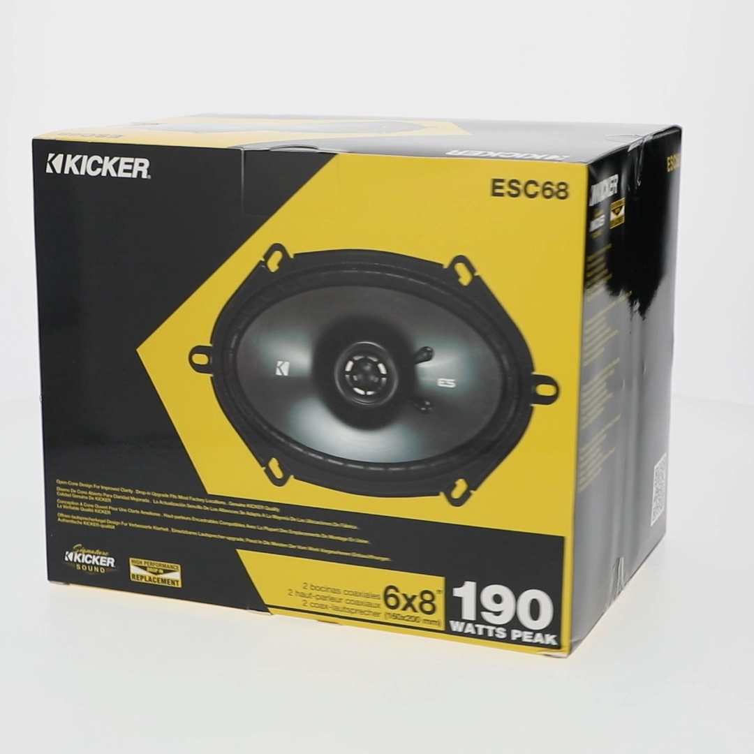 KICKER 48ESC68 - 6x8 inch, 190 Watts Peak, 2-Way Car Speakers