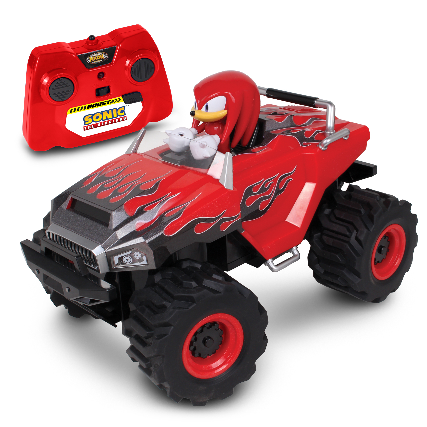 thumbnail video image 2 of Sonic Racing CrossWorlds RC High Performance Monster Truck (Wheelie, RTR, Turbo) - Knuckles, 2 of 11