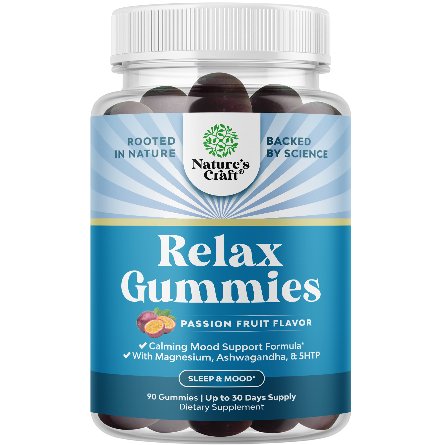 thumbnail video image 2 of Calming Gummies for Adults with Ashwagandha and Magnesium - Relaxing Stress Gummies with L Theanine 5HTP and Lemon Balm Extract - Adaptogenic Better Mood Gummies with Stress Vitamins - 30 Servings, 2 of 9