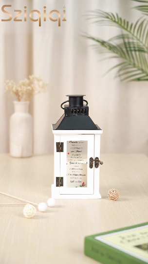 Sziqiqi White Memorial Lantern with LED Candle: Sympathy Gift for Loss ...