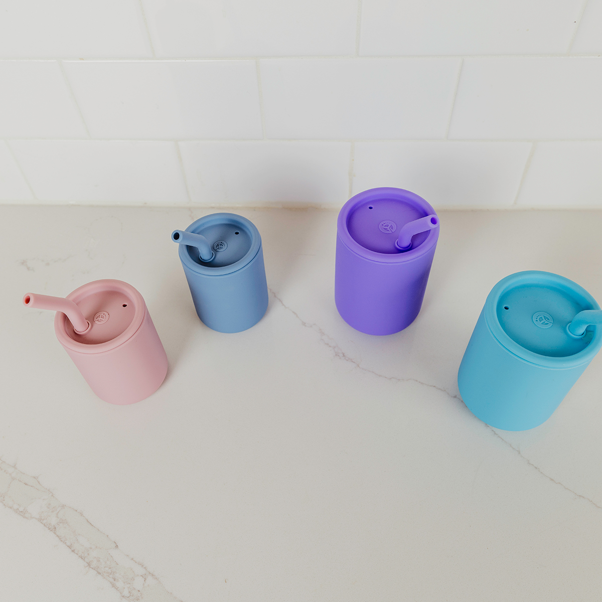 thumbnail video image 2 of WeeSprout Silicone Baby Cups With Straws and Lids, 4 oz, Set of 2, 2 of 9