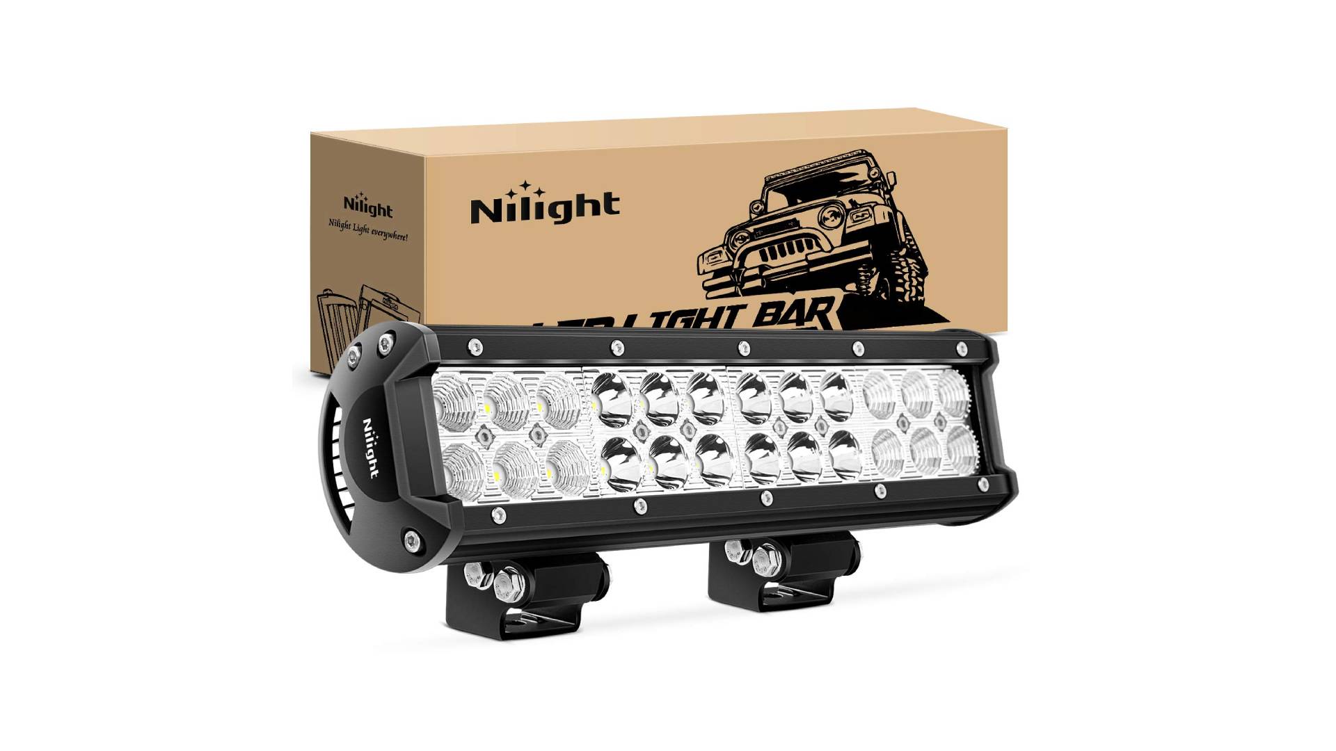 thumbnail video image 2 of Nilight 12 Inch LED Light Bar, 72W Spot Flood Combo Beam, 12V Off-Road Driving Light for Trucks, Boats, Fog Work Lights, 2 of 10
