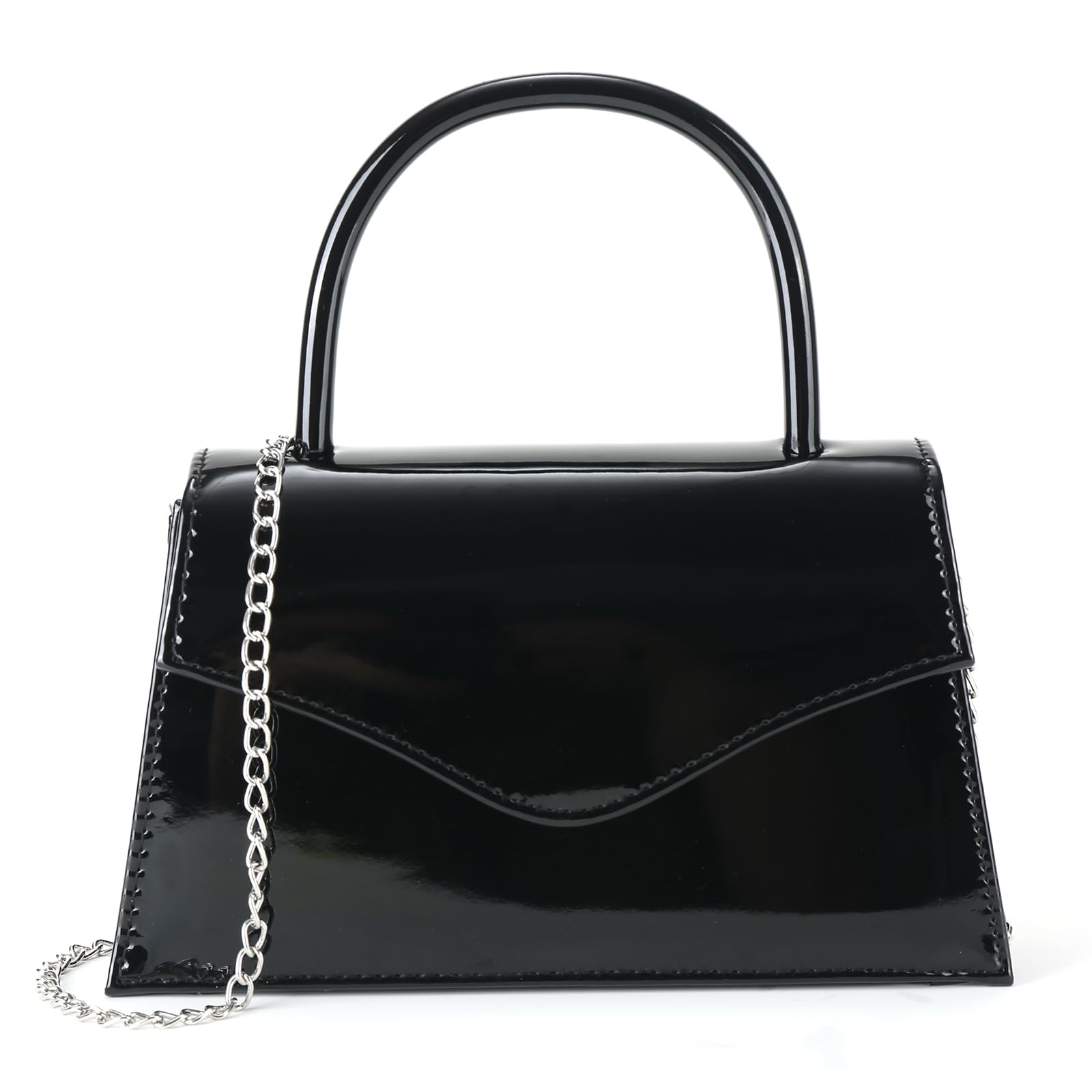 thumbnail video image 2 of Milisente Women's Evening Bag Bridal Party Clutch Purses Cocktail Prom Handbags with Patent Leather（black）, 2 of 7