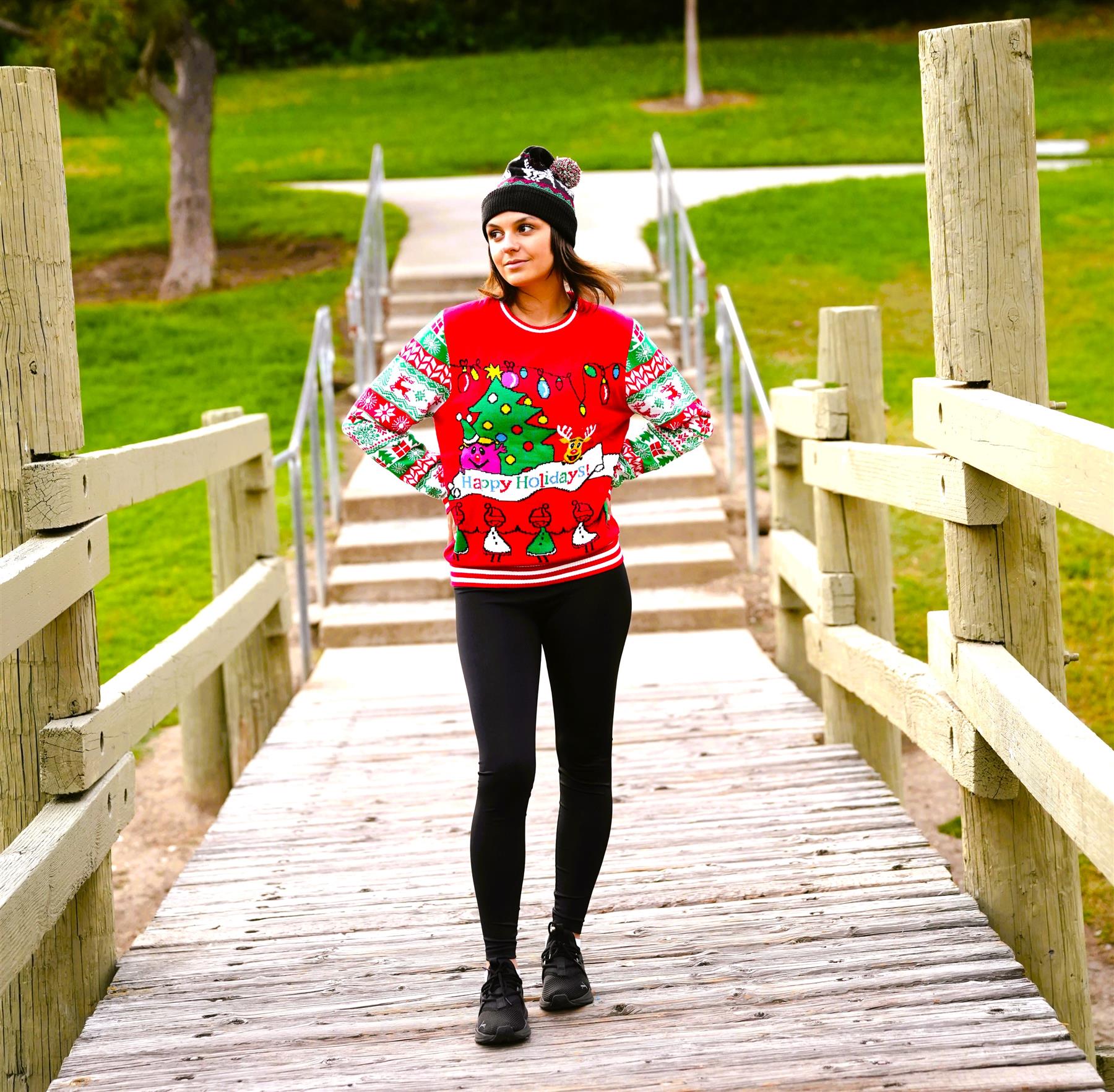 thumbnail video image 2 of SOCAL LOOK Youth Ugly Christmas Sweater-Cute Holiday Pullover for Teens Big Boys & Girls 13/14 Years, 2 of 8