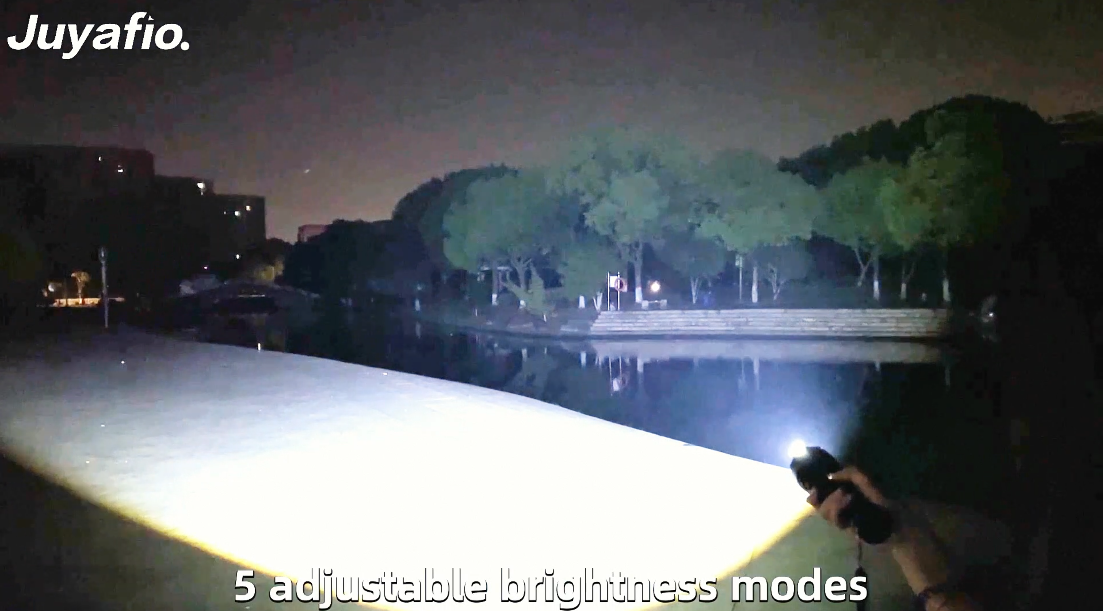 thumbnail video image 2 of Juyafio Rechargeable Flashlight, 300,000 High Lumen,5 Light Modes, USB-C Fast Charging, Waterproof Portable Flashlight for Camping, Emergency, Home and Outdoor Use, 2 of 14