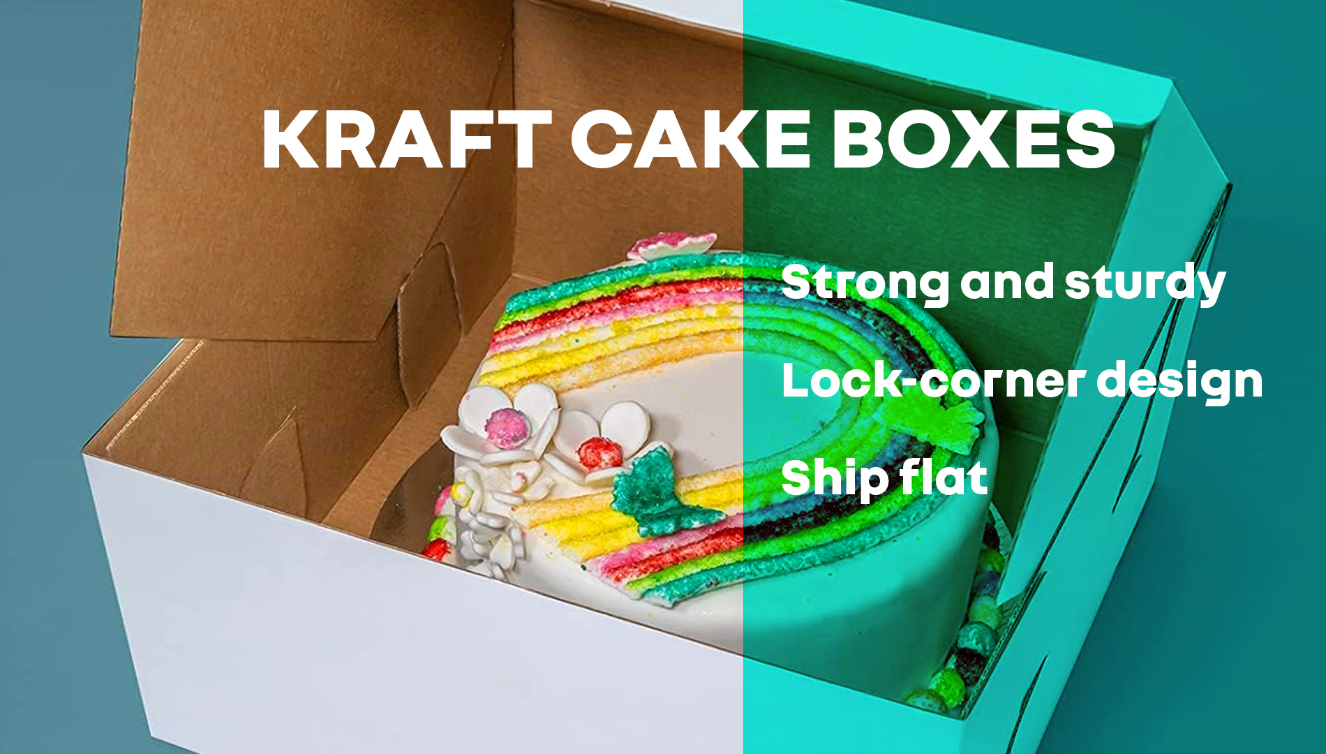 thumbnail video image 2 of 12x12x6 Inch White Cake Boxes, Heavy-Duty Corrugated Bakery Boxes, 6 Count, 2 of 7