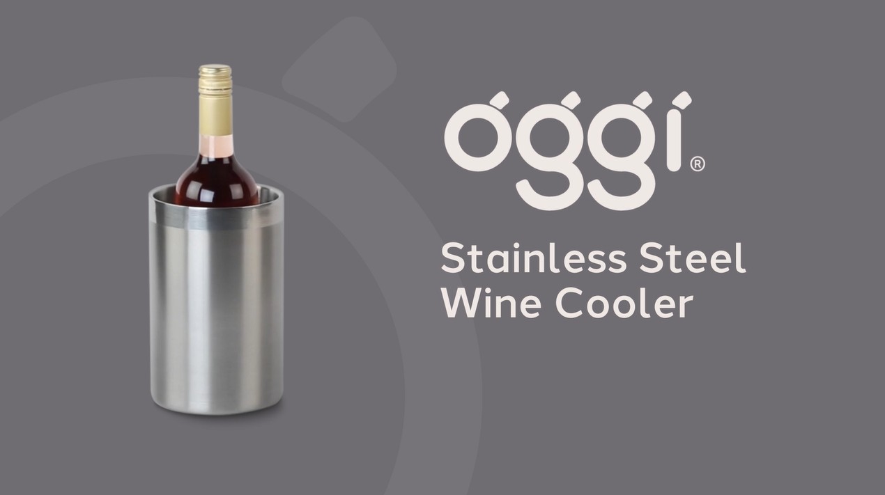 thumbnail video image 2 of Oggi Double Wall Stainless Steel Wine Cooler, 2 of 7