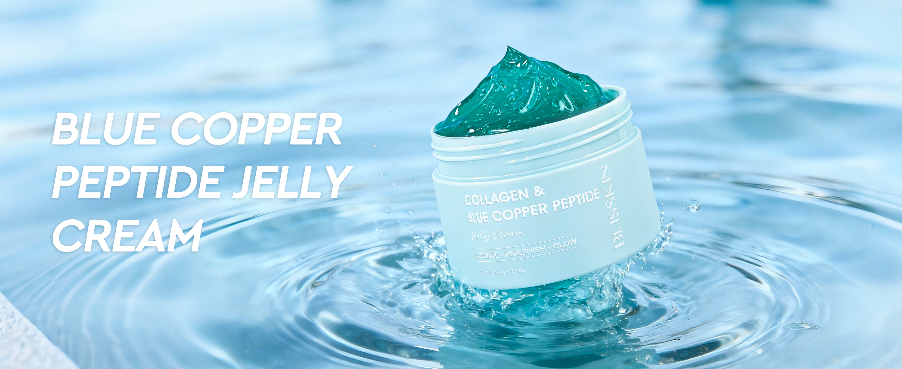 thumbnail video image 2 of COLLAGEN & Blue Copper Peptide Jelly Cream – Ultra Lightweight Gel Texture with Soluble Collagen & Peptides, 3.5oz, 2 of 12