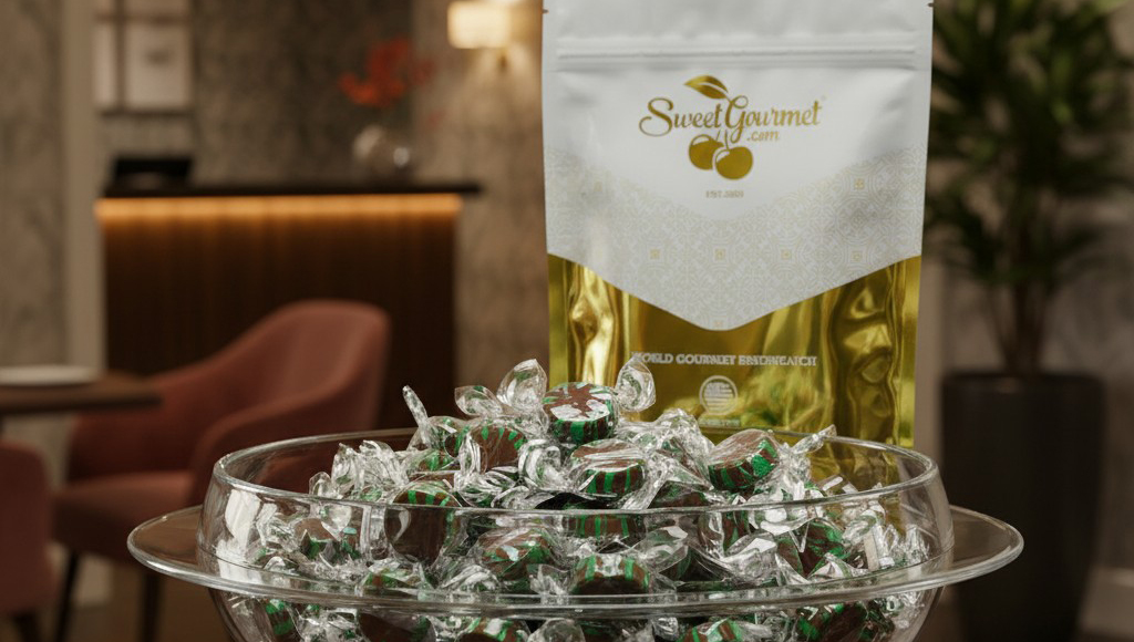 thumbnail video image 2 of SweetGourmet Classic Chocolate Mint Starlight Hard Candy, Individually Wrapped, 4 Pound Bag, 280 Count, Chocolate with Spearmint, Gluten-Free, Fat-Free, 2 of 10