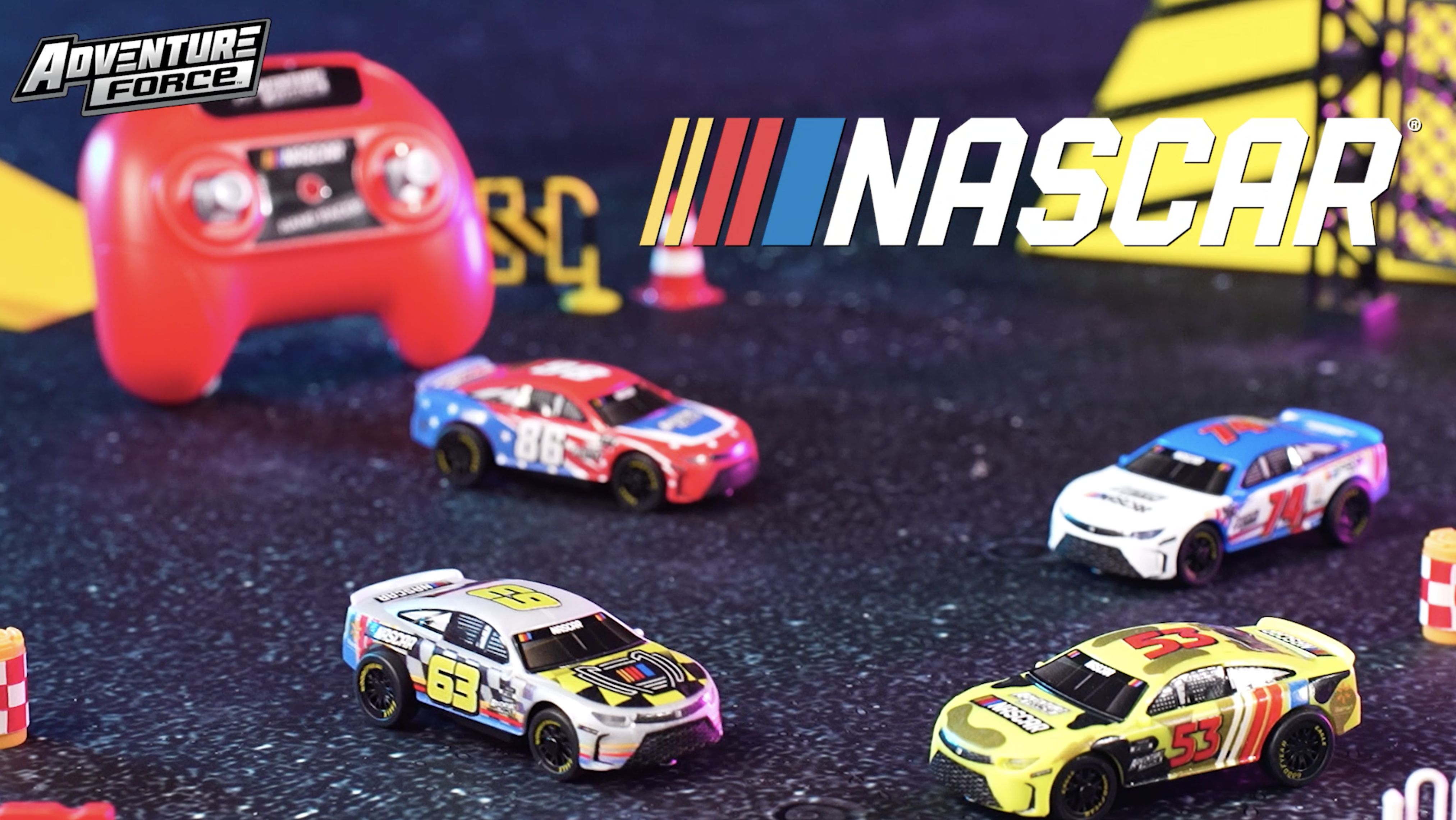 Adventure Force (1:64) RC NASCAR Nano Racer Yellow Stock Car, WR5