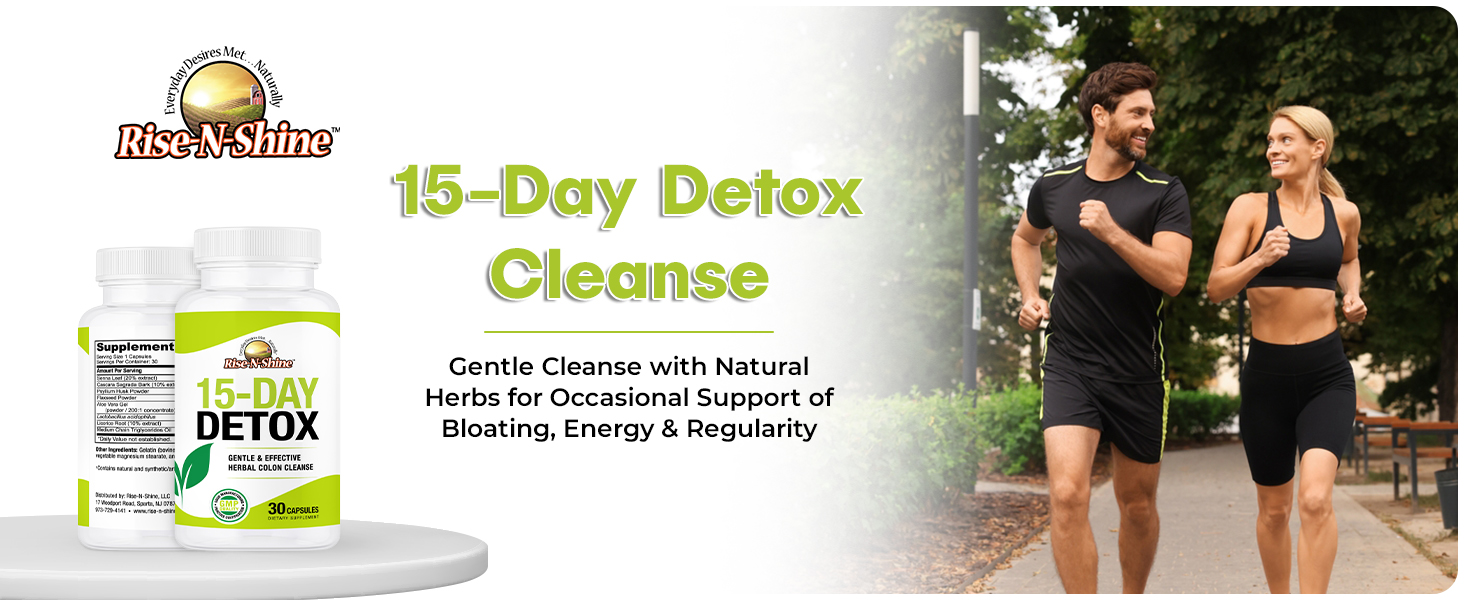 thumbnail video image 3 of Rise-N-Shine 15 Day Detox Colon Cleanse with Senna, Cascara Sagrada, Fiber, Acidophilus, 30 Count, 3 of 15