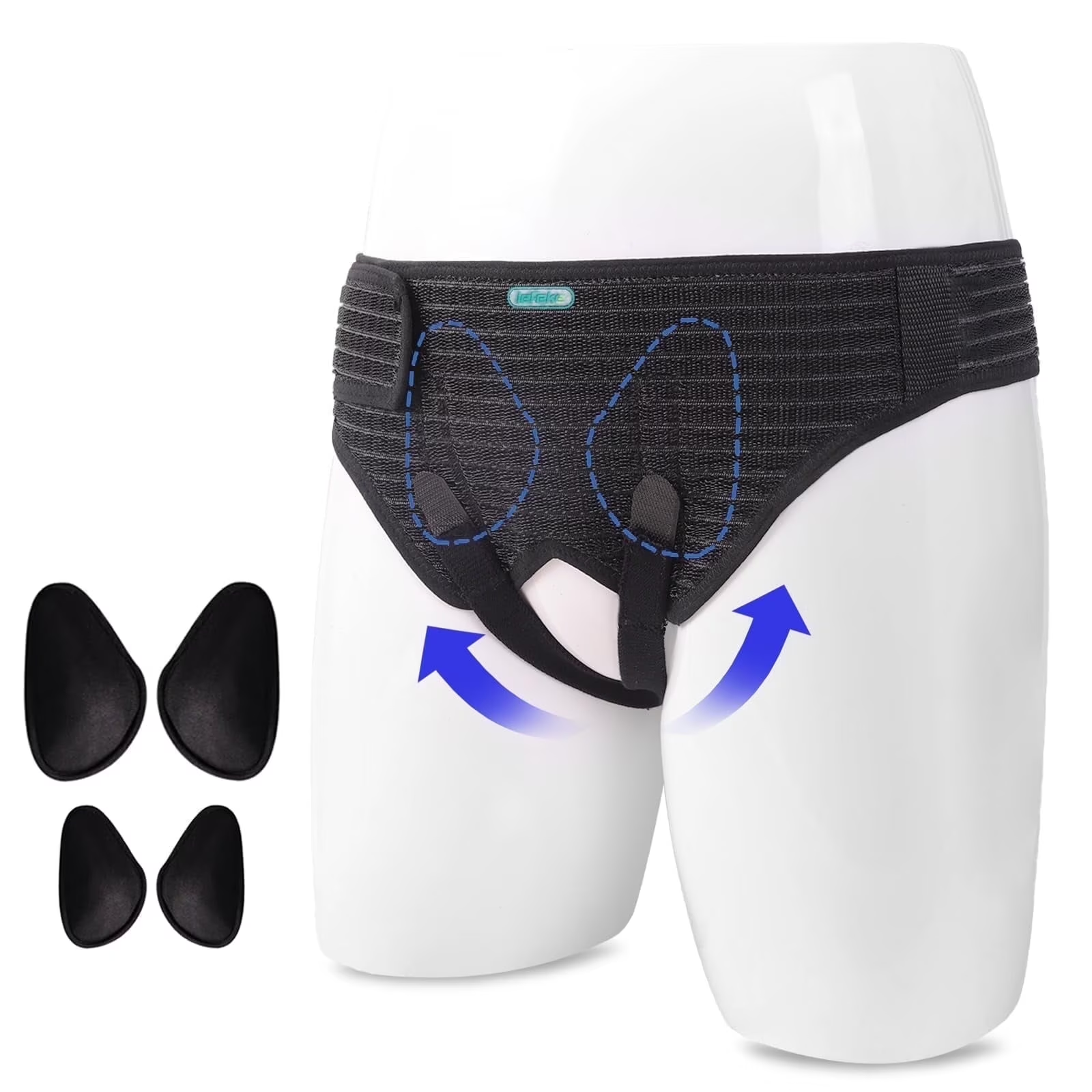 thumbnail video image 2 of Lefeke Hernia Belts for Men Inguinal with 4 Compression Pads, Hernia Support Brace for Groin Pain Relief, Hernia Truss for Bilateral Hernia, Adjustable Waist Guard Left or Right Side, 2 of 10