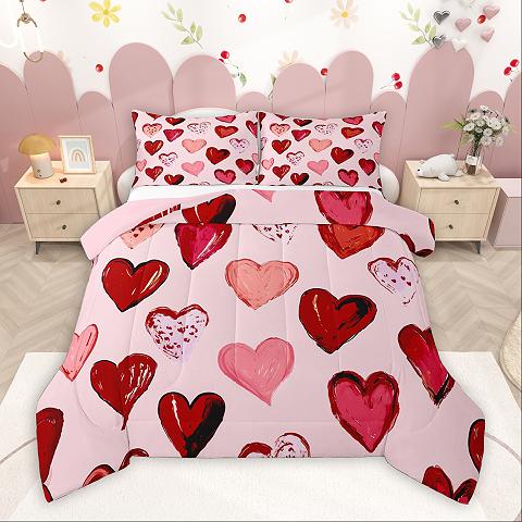 thumbnail video image 2 of Homewish Valentine'S Day Gifts Bedding Comforter Set,Loves Ballon Twin Comforter Sets,Pink Toy Bear Bedding Set For Girl,Super Cozy Room Decor Reversible,2-Piece, 2 of 9