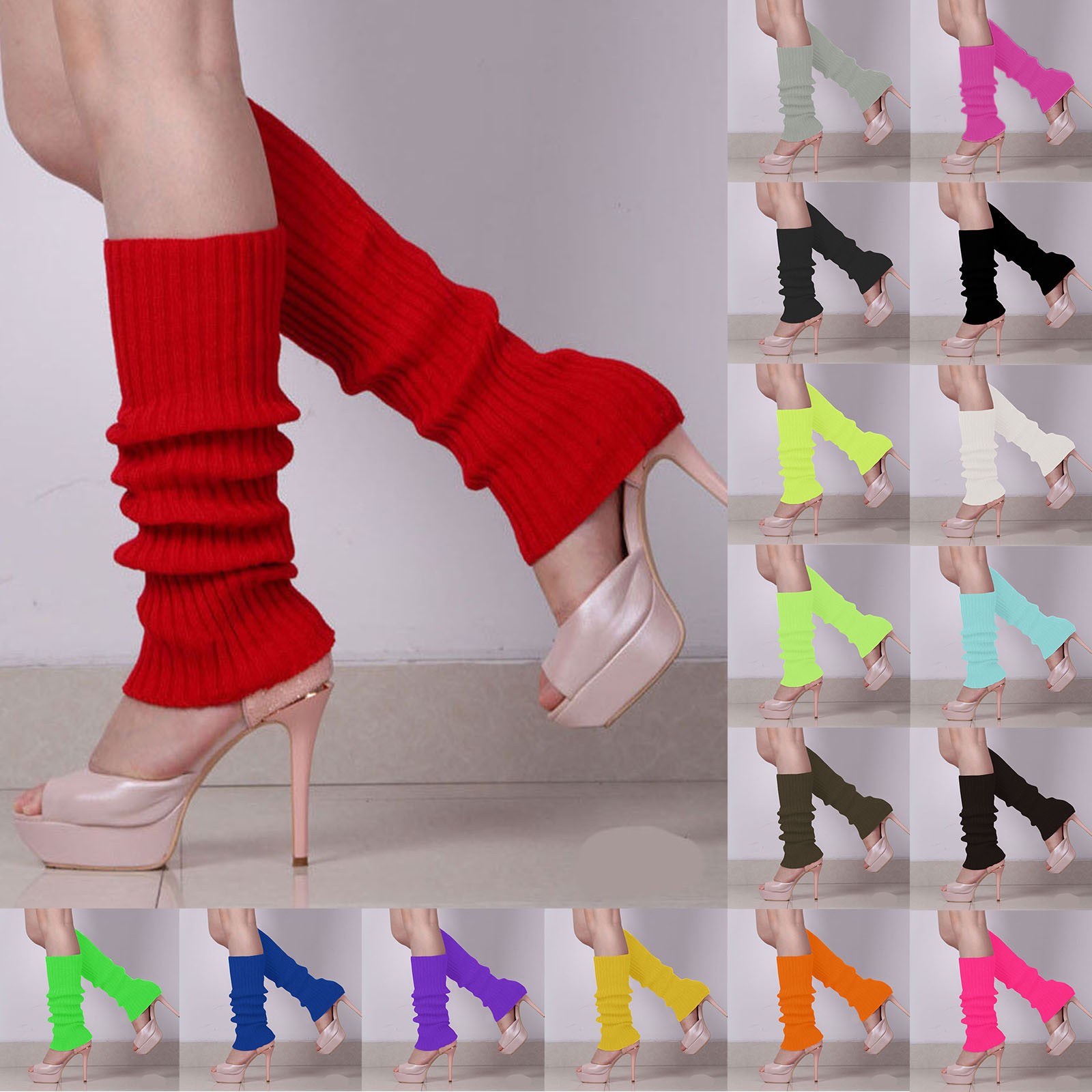 thumbnail video image 2 of GZWYHT Leg Warmer,Knee High Stockings Womens Warm Wool Socks Womens Winter Solid Color Adult Leg Sets Pile Socks Knitted Leg Sets Solid Color Slouch Socks,Clearance,Scrunch Socks F, 2 of 9