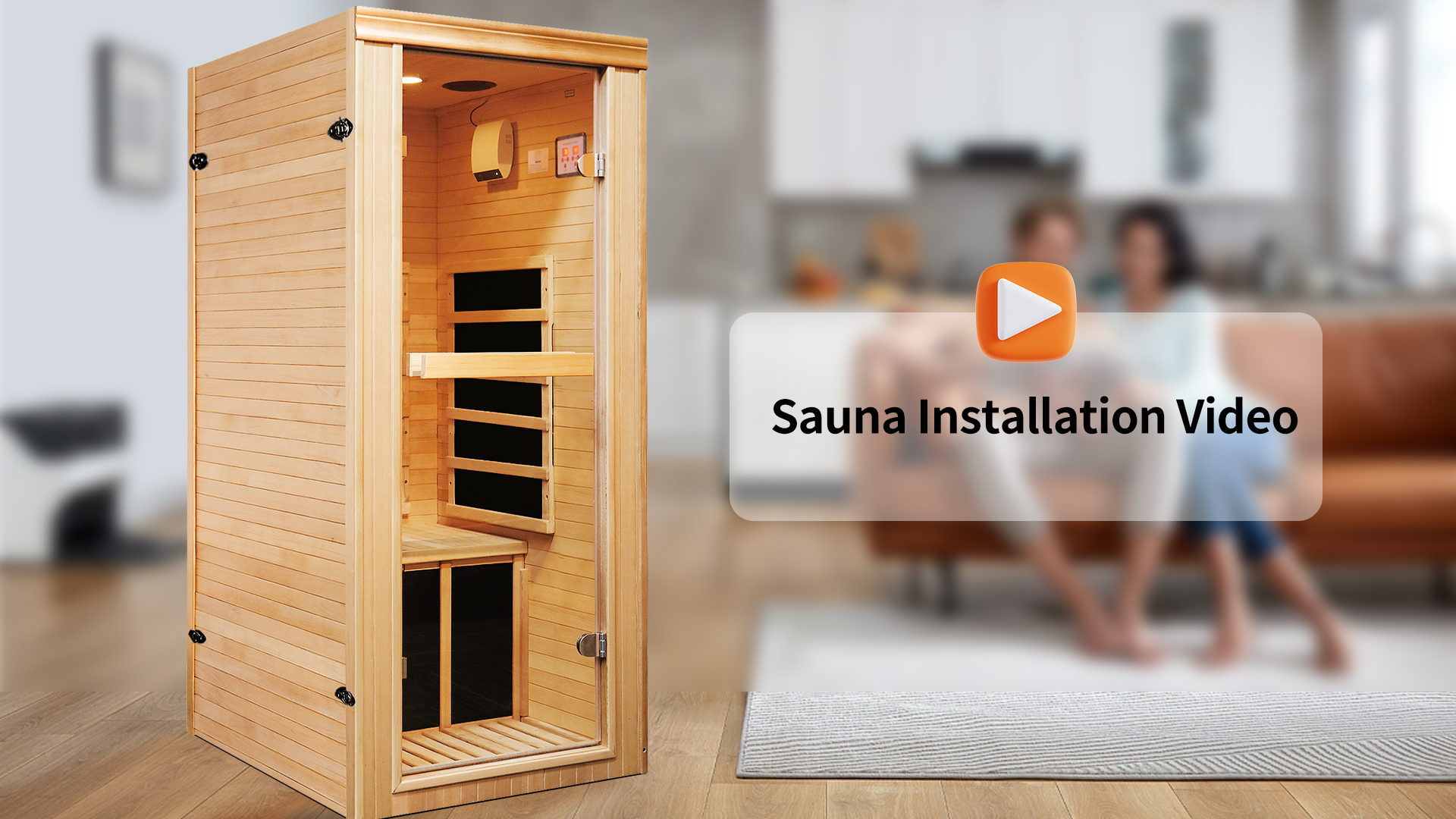 thumbnail video image 2 of OUTEXER Saunas Infrared Far Infrared Sauna for Home, Sauna Room Hemlock Wood Dry Sauna for Home 1 Person Infrared Sauna Low EMF Indoor Sauna for Single Person Sauna 1080W with Bluetooth Speakers, 2 of 9