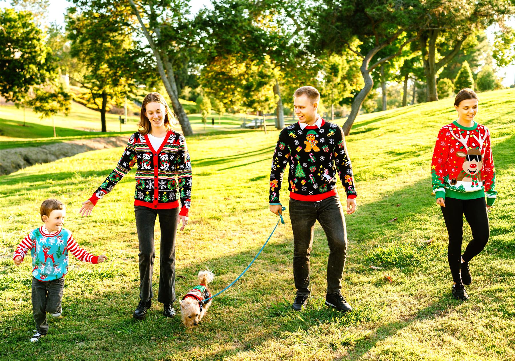 thumbnail video image 2 of Socal Look Youth Festive Ugly Christmas Sweater, Cute Tacky Holiday Teens Pullover, Funny Xmas Sweater for Big Boys & Girls 13/14 Years, 2 of 2