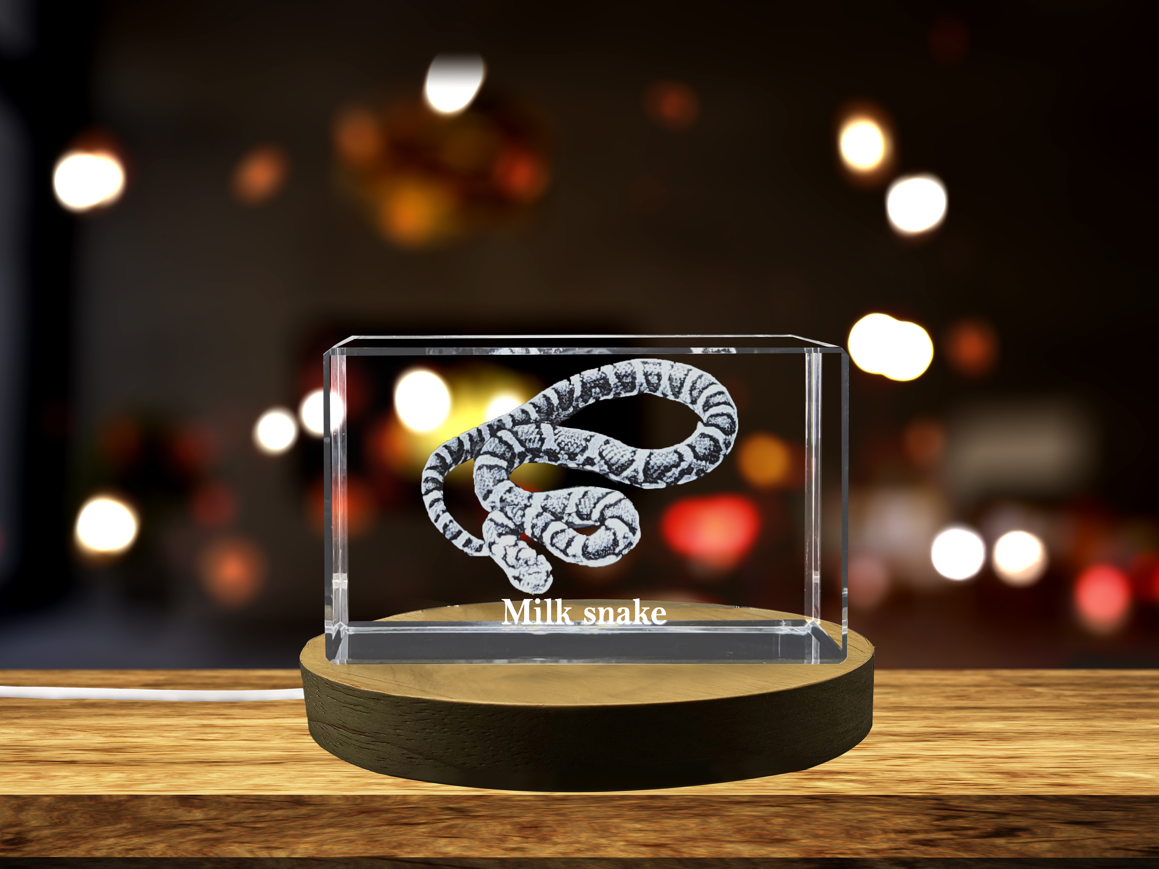 thumbnail video image 2 of Enchanting 3D Engraved Crystal | Milk Snake, 2 of 7