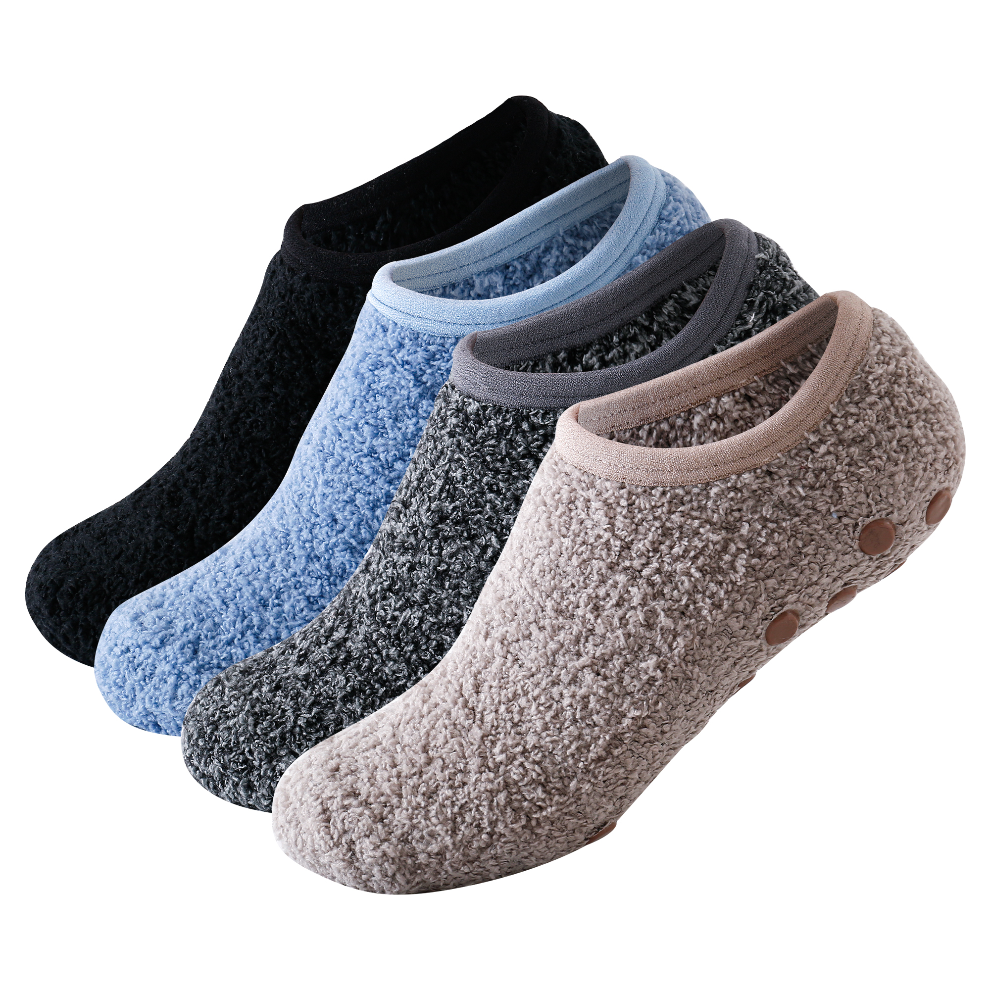 thumbnail video image 2 of SKOLA Cozy Winter Fuzzy Women Socks Grip Slippers Fluffy House Non Skid Microfiber Socks, 2 of 11