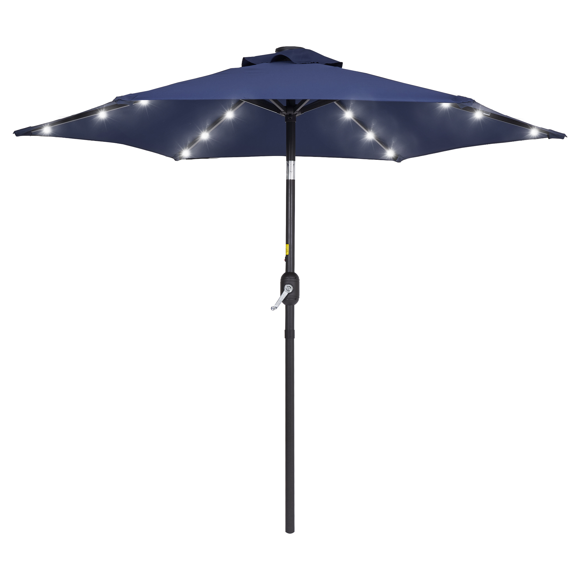 thumbnail video image 2 of ACEGOSES 7.5ft LED Solar Outdoor Patio Market Table Umbrella with Polyester Canopy for Garden,Yard and Poolside,Royal Blue, 2 of 9
