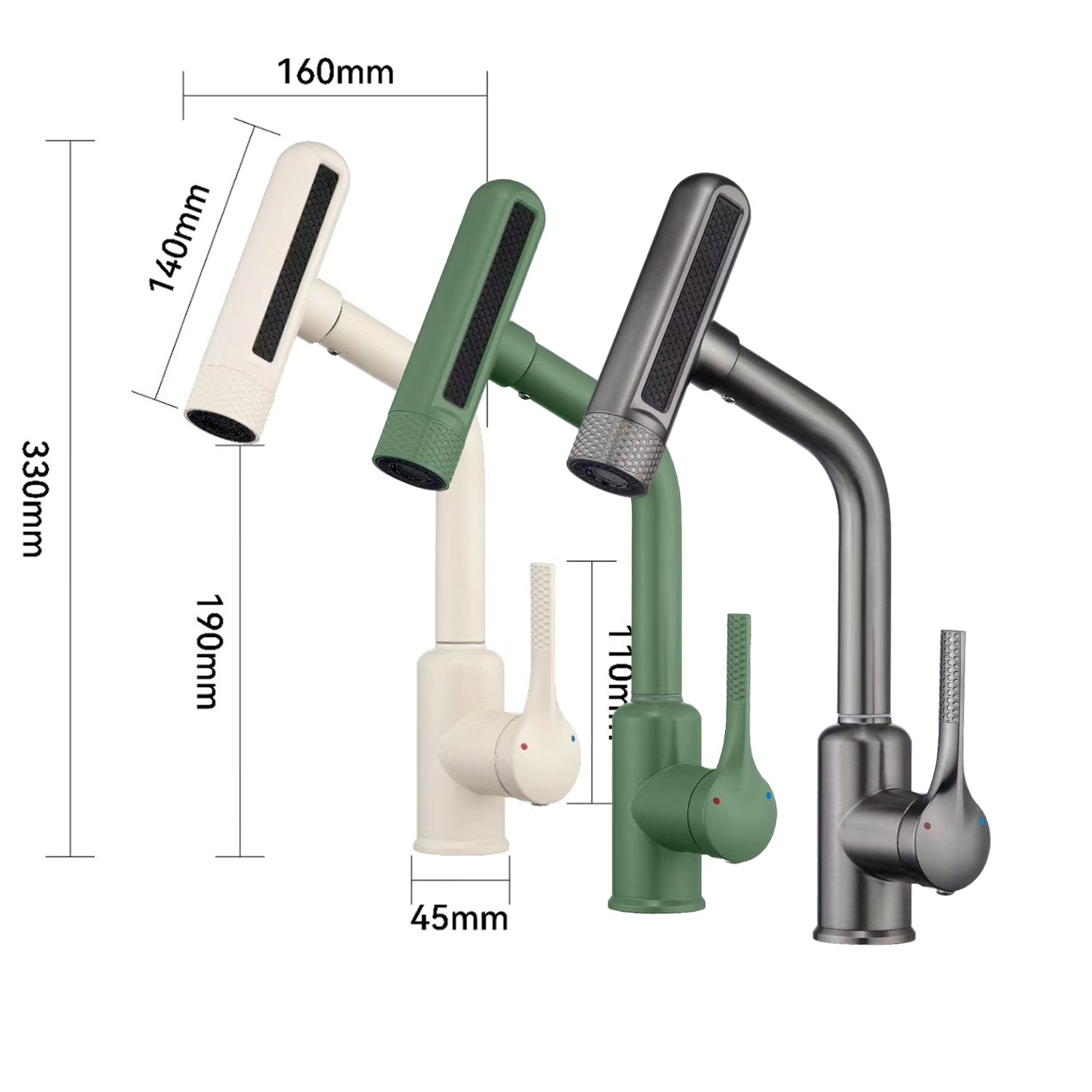 thumbnail video image 2 of 6 Mode Kitchen Faucets, Matte Gray Kitchen Sink Faucet, Stainless Steel Bathroom Faucets, 2 of 8