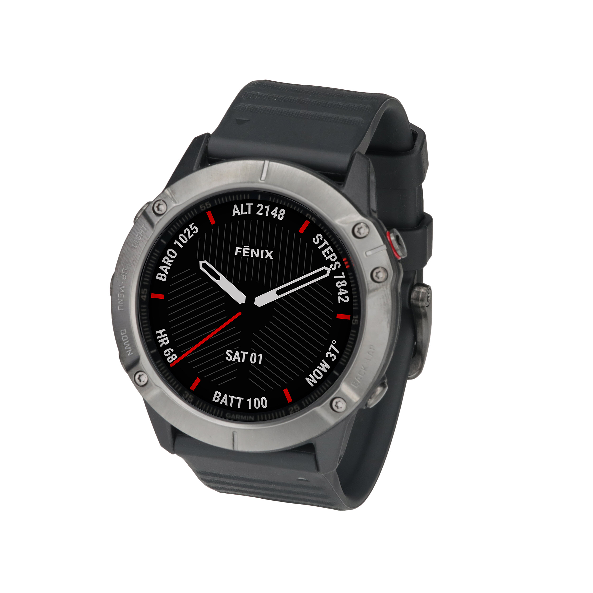 GARMIN fēnix 6 Sapphire, carbon gray DLC avec bracelet noir