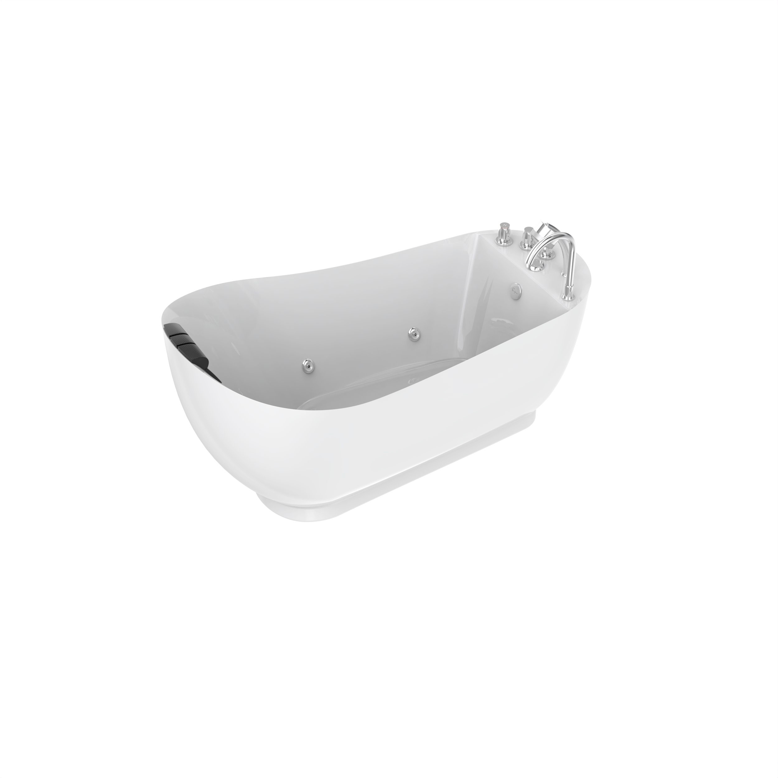 Universal Tubs Pearl 5.6 ft. Acrylic Center Drain Flatbottom Whirlpool and Air Bath Tub in White HD3467RD