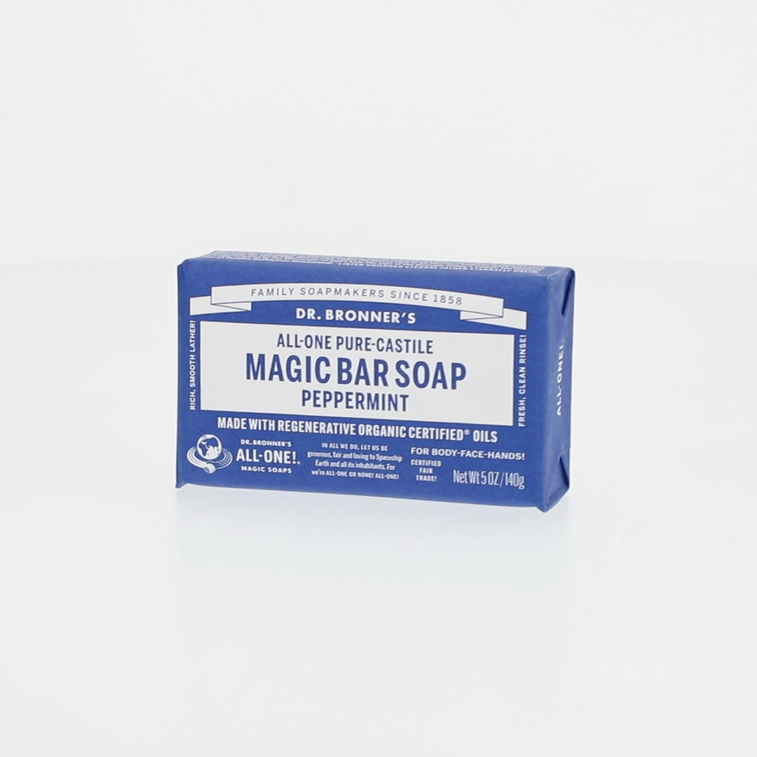 3 pack) Dr.Bronner's Magic Bar Soap, Peppermint, Pure-Castile Soap