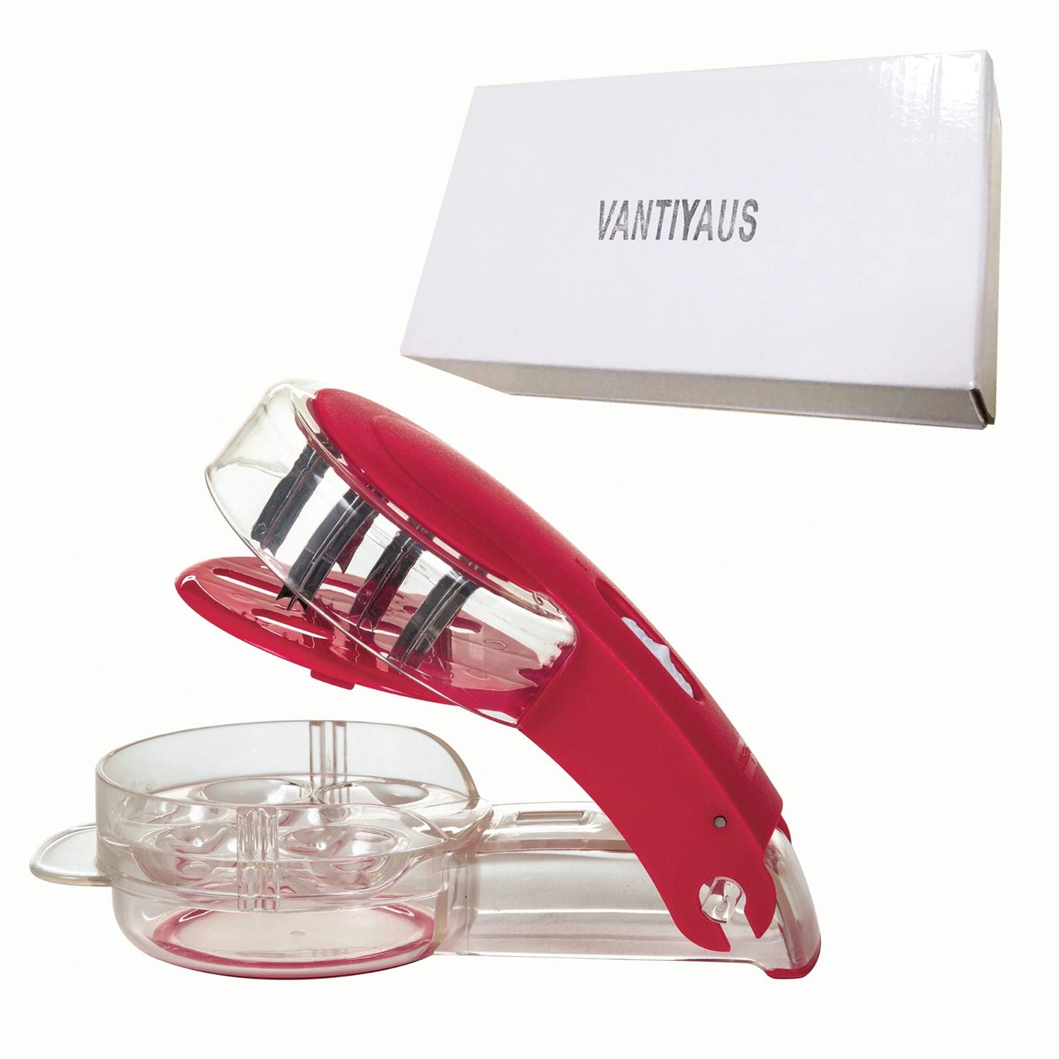 thumbnail video image 2 of Cherry Pitter, VANTIYAUS Cherrystone Remover Mess Free 6 Capacity At Once Dishwasher Safe-6 Cherries, 2 of 7