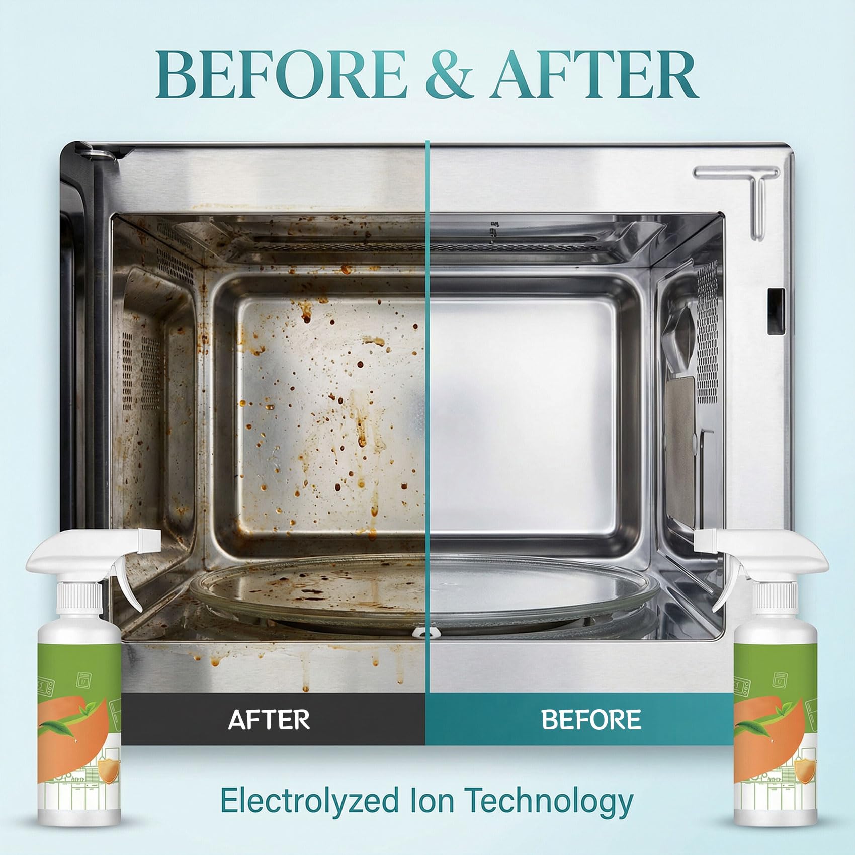 thumbnail video image 2 of Electrolyzed Ion Kitchen Cleaner Spray，Upgraded version with natural enzymes, multi-purpose stain remover that easily cleans various household items (300ml/10.5oz), 2 of 7