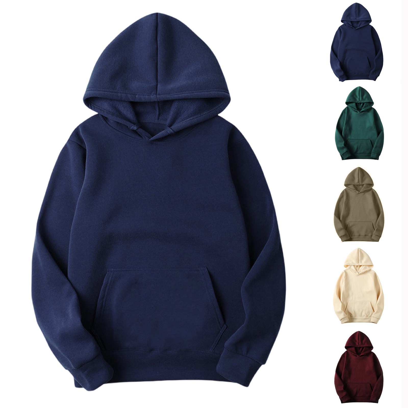 thumbnail video image 2 of Sweatshirts for Men Hooded Sun Shirts for Men Clearance Men's & Big Quarter Zip Sweater Men's Casual and Fashionable Solid Color Pocket Long Sleeved Hooded Sweatshirt Style Z195, 2 of 5