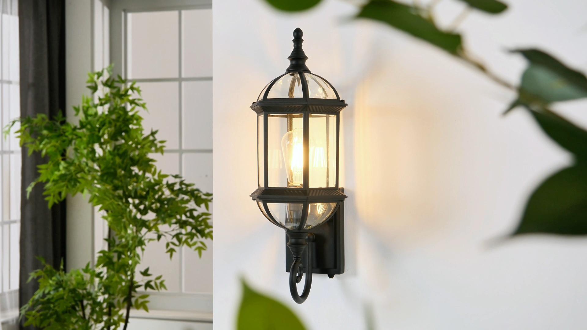 thumbnail video image 2 of VIANIS 22" Large Dusk to Dawn Outdoor Lighting, Oil Rubbed Bronze Outdoor Wall Lights, Porch Lights Outdoor with Tempered Beveled Glass, Waterproof Exterior Lighting Fixtures, Classic Type, 2 of 12