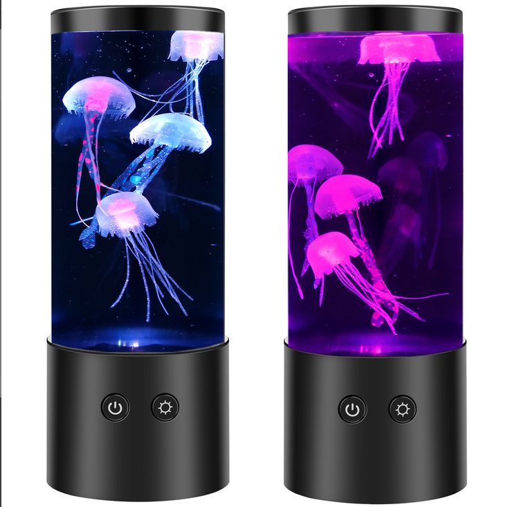 thumbnail video image 2 of EUWBSSR LED Jellyfish Lamp with 7 Colors Changing Jellyfish Night Light Fantasy Jellyfish Aquarium Lamp Decorative Jellyfish Tank Mood Lights,9.06*3.54in, 2 of 10