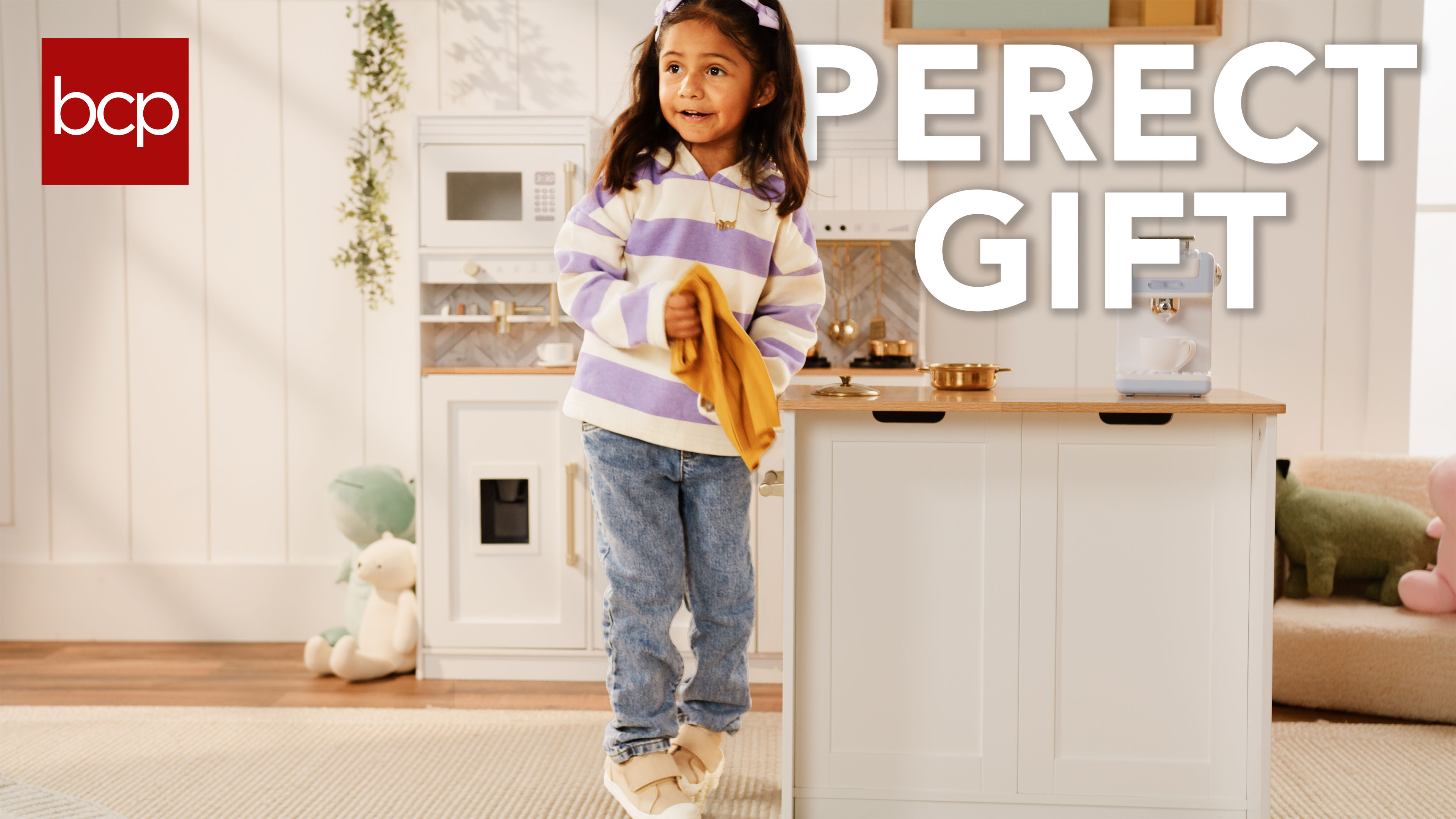 thumbnail video image 2 of Best Choice Products Pretend Play Kitchen with Espresso Machine - Pink 502C with Herringbone, 2 of 9