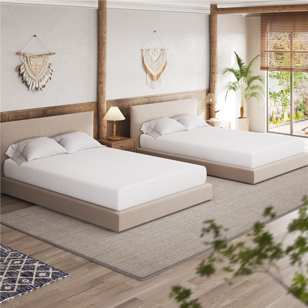 thumbnail video image 2 of Yaheetech 8" Twin Size Cooling Gel Memory Foam Mattress Medium Firm with Green Tea Scent, 2 of 12