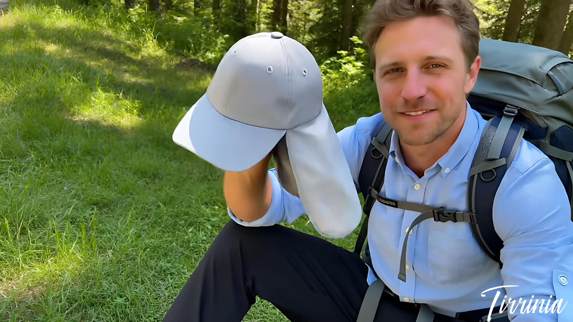 thumbnail video image 2 of Tirrinia 2 In 1 Outdoors UPF 50+ UV Protection Sun Hat for Womens, One Size Female Sports Baseball Cap Gardening Fishing Hat with Neck Flap, Gray, 2 of 8