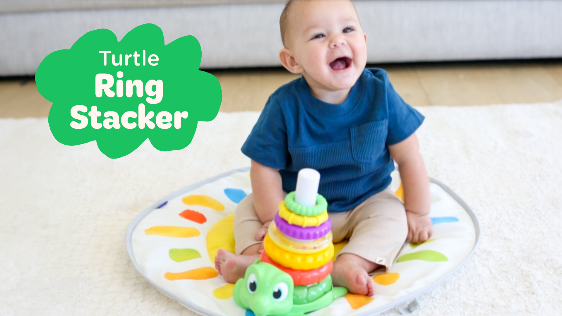 thumbnail video image 2 of Move2Play, Turtle Ring Stacking Toy, Gift for 1 Year Old Boys & Girls, Baby Toys, 6 to 12 Months, Ages 0-6+, 9, 10, 18+ Months, 2 of 6