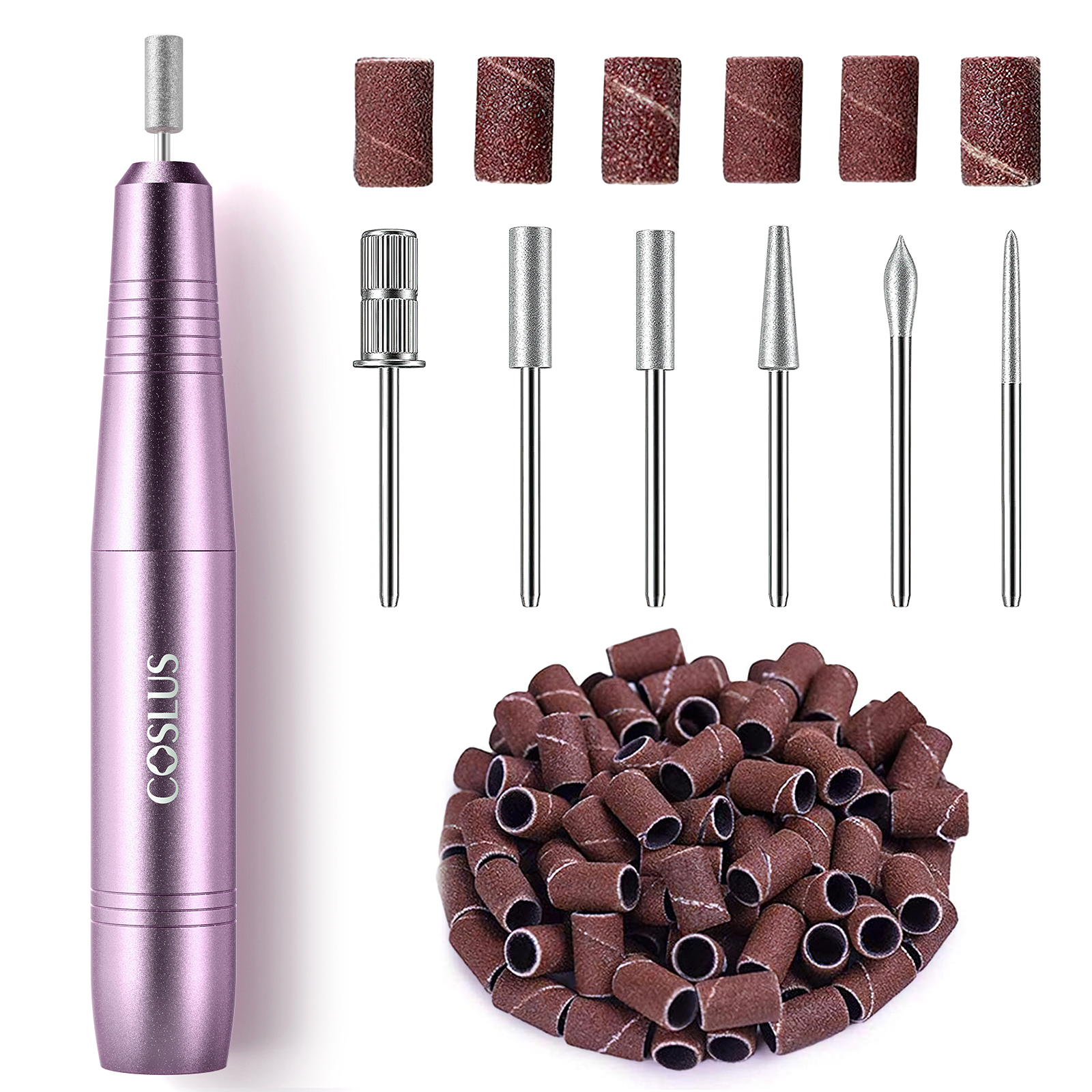 thumbnail video image 2 of COSLUS CX40 Electric Nail Drill File,Professional Manicure Pedicure Tools with 6 Bits & Sanding Bands,for Acrylic Gel & Dip Nails,Low Noise-Grey, 2 of 9