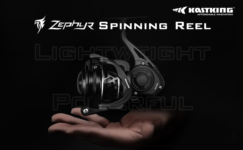 thumbnail video image 2 of KastKing 500 Spinning Reel Graphite Frame 5.2:1 Gear Ratio 7+1 Ball Bearings Fresh and Saltwater-Zephyr-Black, 2 of 10