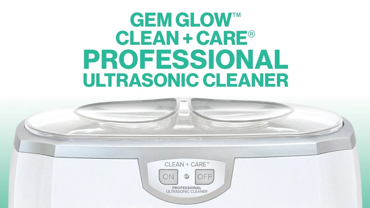 thumbnail video image 2 of Gem Glow Ultrasonic Cleaning Machine for Jewelry & Watches, with Timer & Watch Holder, Stainless Steel, 2 of 9