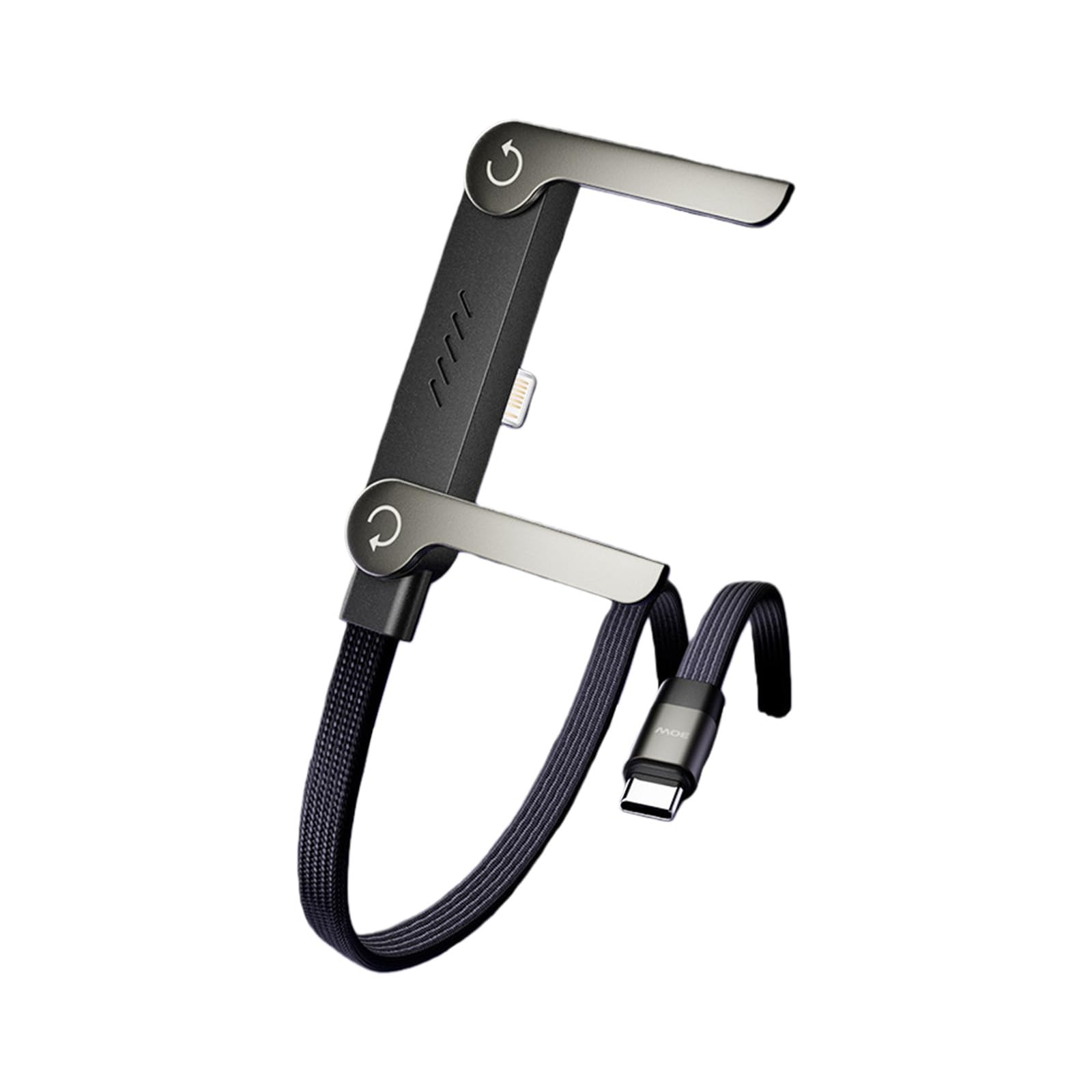 thumbnail video image 2 of 240W Sideways Phone Charger with Built-in Phone Stand, 90 Degree USB-C Cord for Fast Charging and Hands-Free Viewing, 2 of 6