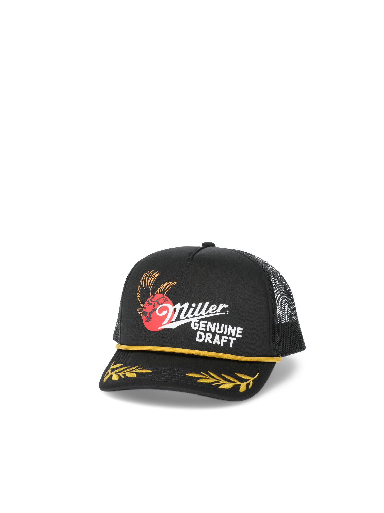 Miller Genuine Draft Leaves Men's Snapback Sport Hat, Black