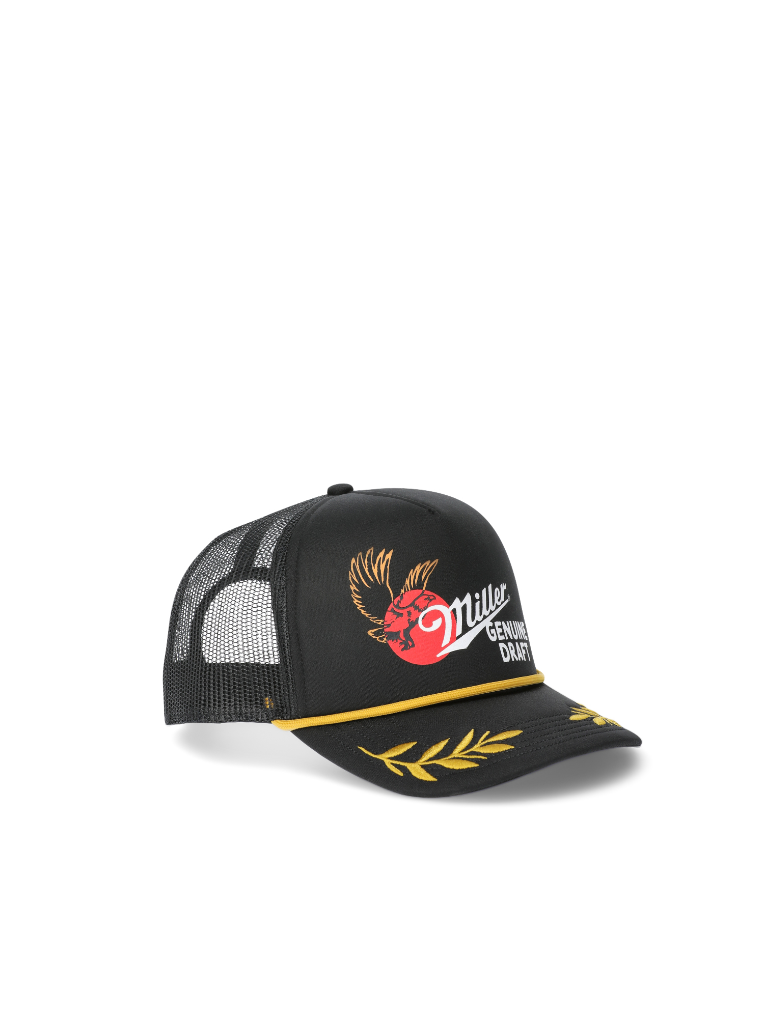 Miller Genuine Draft Leaves Men's Snapback Sport Hat, Black