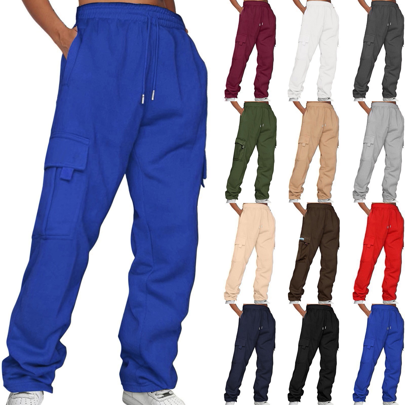 thumbnail video image 2 of Delayuji Plus Size Snow Pants for Women Ladies' Solid Drawstring Elastic Waist Pocket Pants Slacks Plus Size Womens Clothing Brown Xxl, 2 of 9