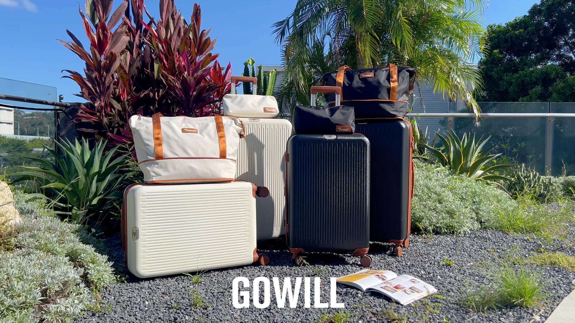 thumbnail video image 2 of Expandable Luggage 4 Piece Sets, 20+28" Luggage Travel Suitcase with Duffle Bags, Black, 2 of 11