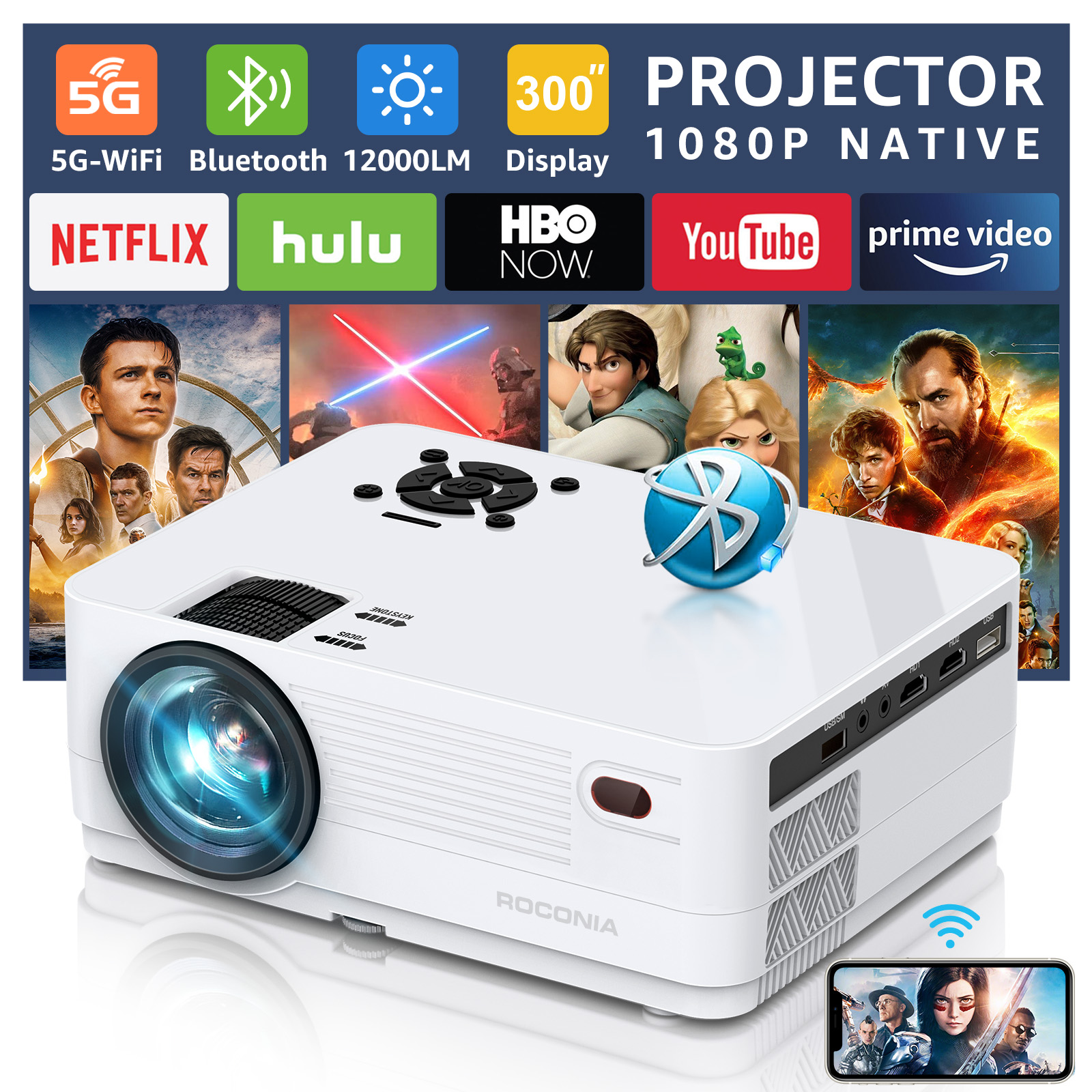 Portable DVD deals projector wifi bluetooth (brand new)