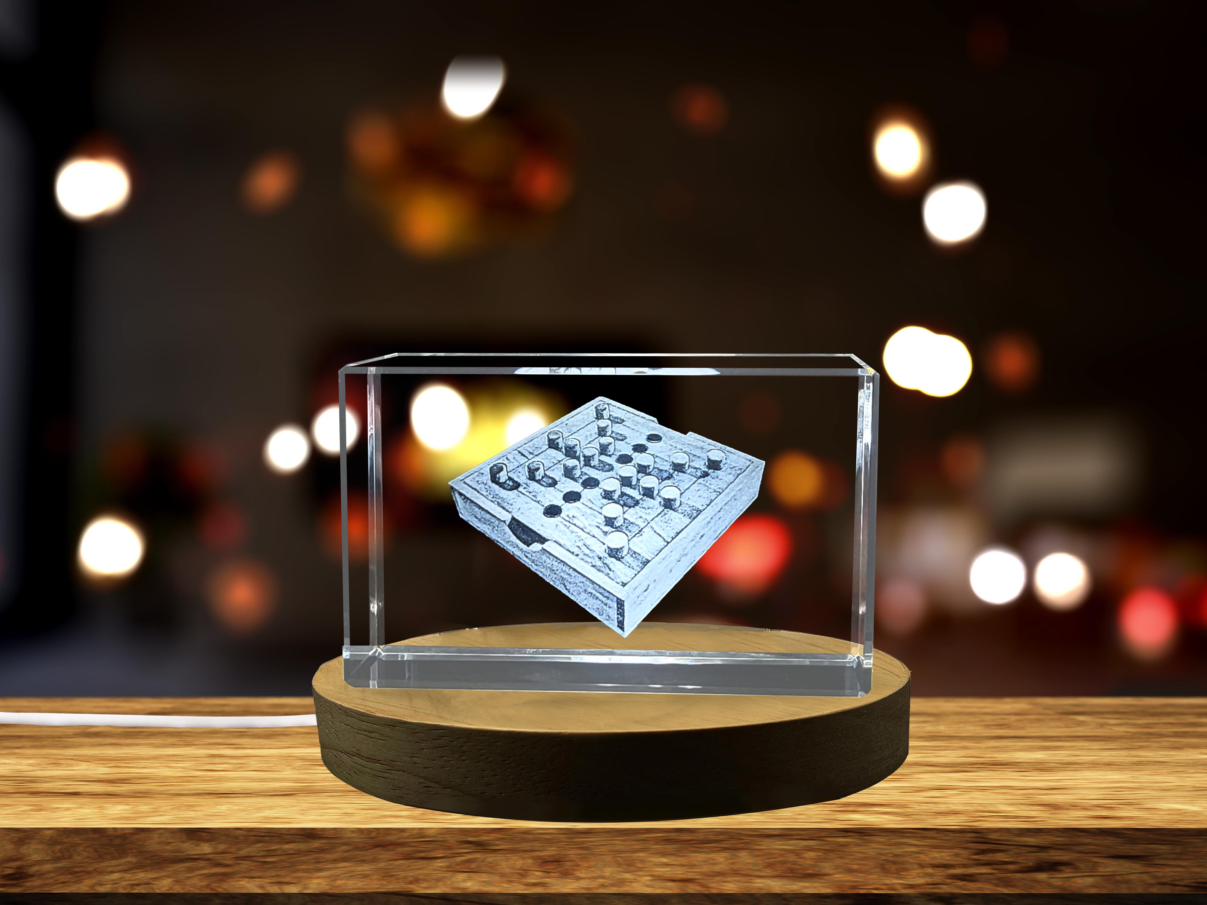 thumbnail video image 2 of 3D Crystal Nine Men's Morris Board Game - Exquisite Strategy Gift, 2 of 7