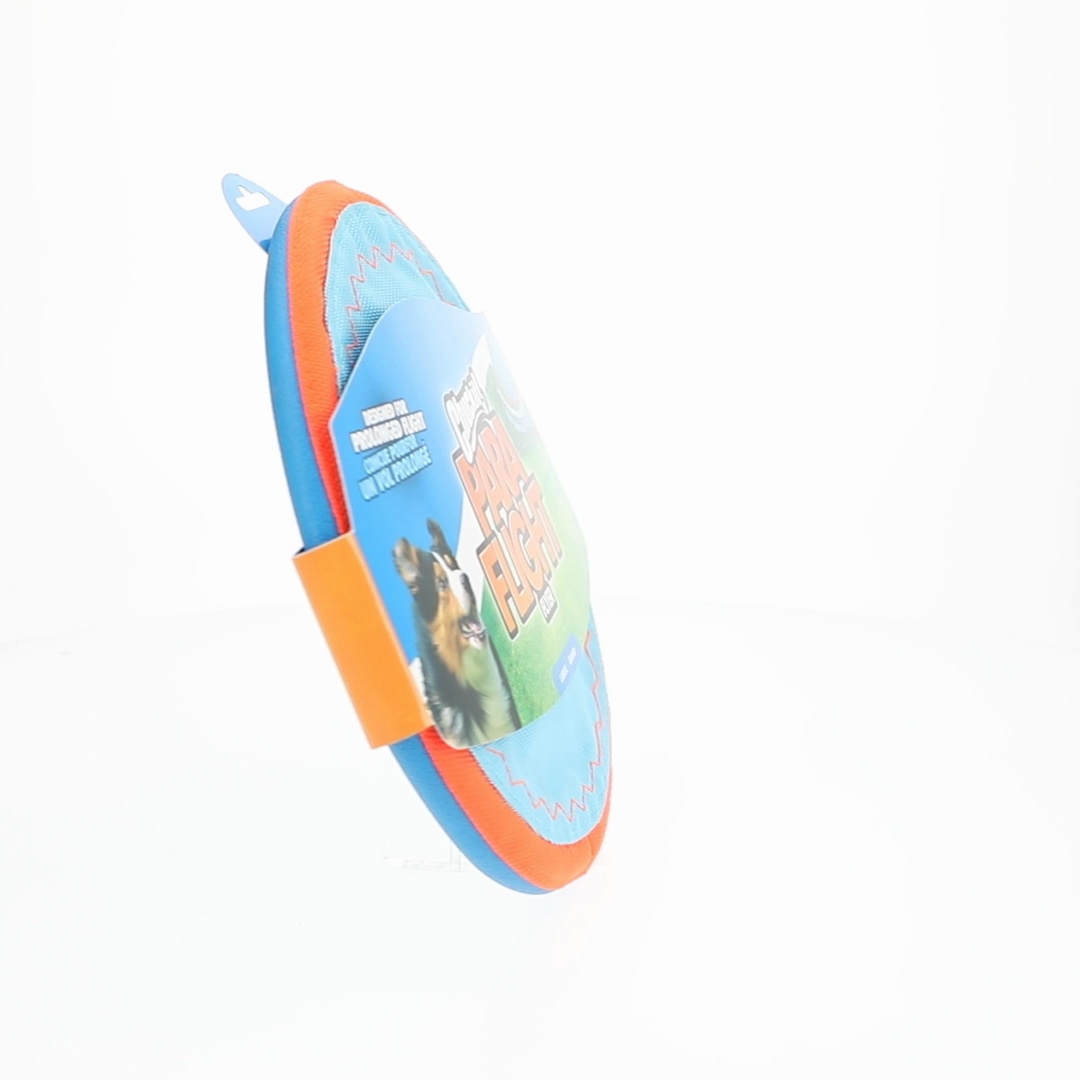 4 pack) Chuckit! Paraflight Flying Disc Nylon Frisbee Dog Toy for