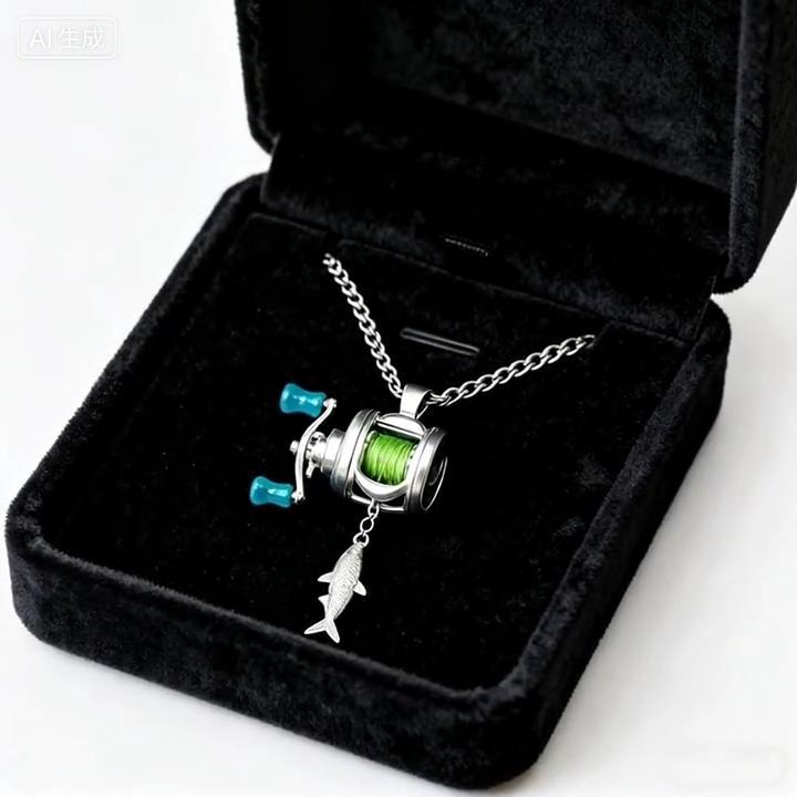 thumbnail video image 2 of Mini Fishing Reel Necklace, Rotating Handle & Moving Line Guide, Adjustable Chain, Durable Metal Craft, Unique Jewelry for Fishing Enthusiasts, Perfect Holiday Gift for Outdoor Lovers, 1pcs, 2 of 5