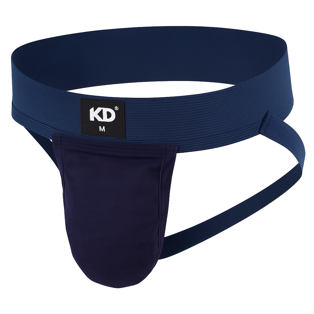 thumbnail video image 2 of KNK Organic Cotton Jockstrap Gym Supporter – 3” Waistband, Soft & Durable, Blue 3XL, 2 of 7
