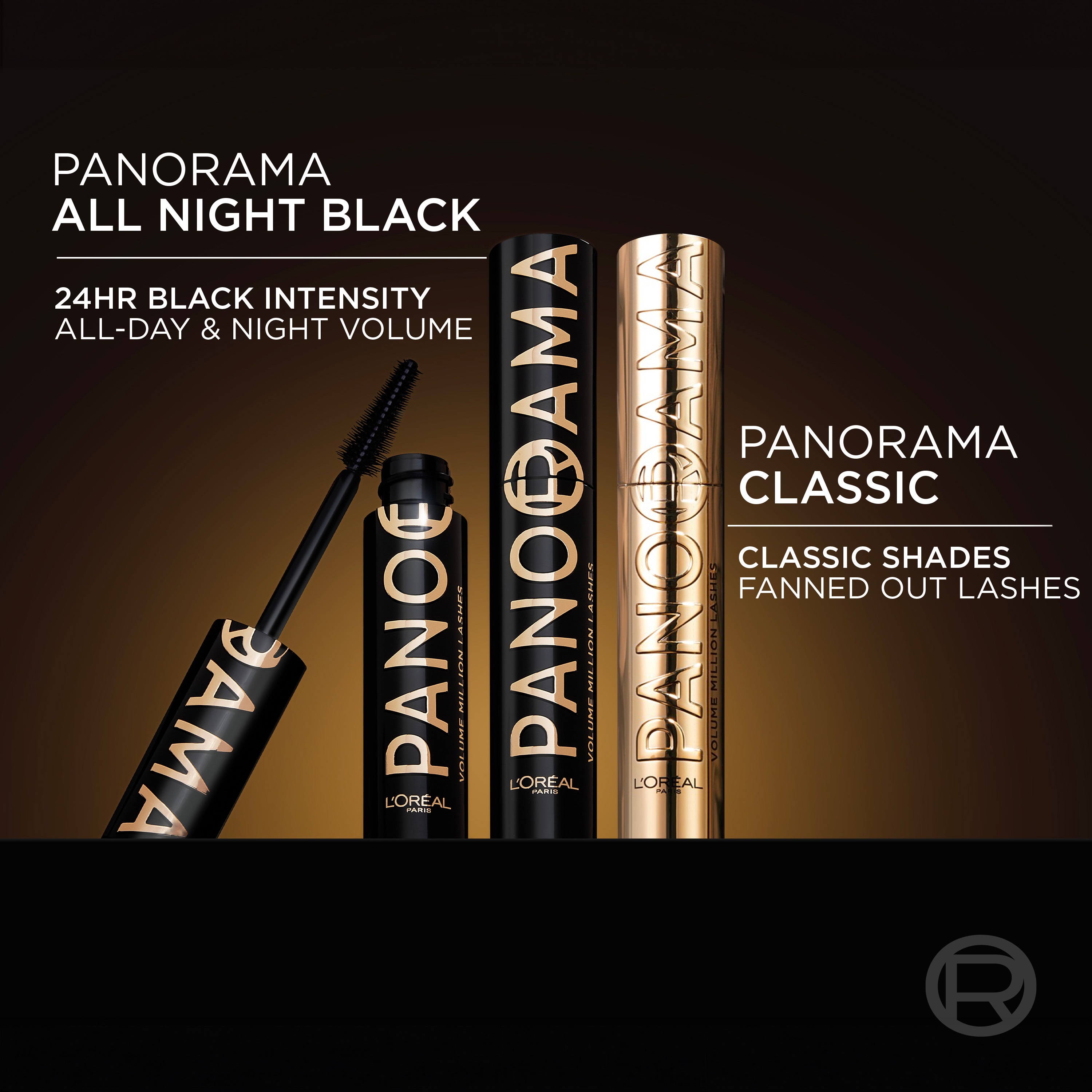 thumbnail video image 2 of L'Oreal Paris Voluminous Panorama Smudge Resistant Mascara, Black Brown, 2 of 9
